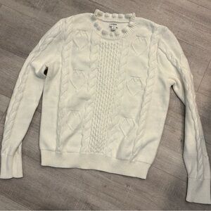 J. Crew Women's Cream Cable Knit Sweater